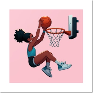 Female basketball player Posters and Art